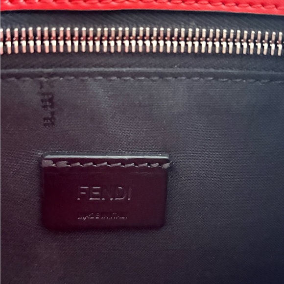 Fendi Monster Red and Black Zippered Clutch - Picture 11 of 13